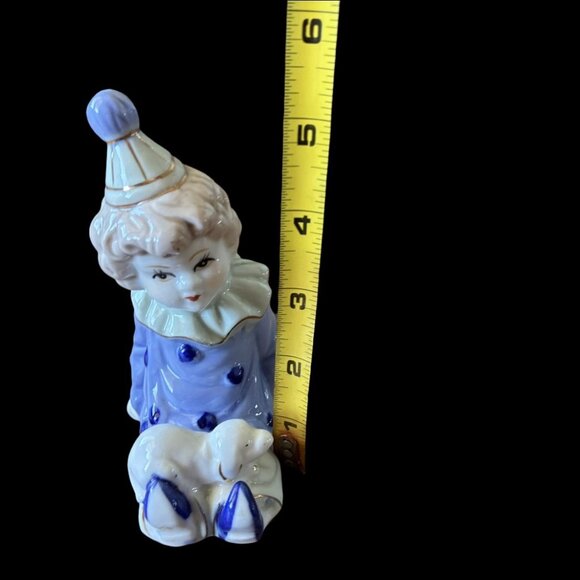 Vintage Curly Haired  Pastel Clown Figurine with Dog - Picture 5 of 7